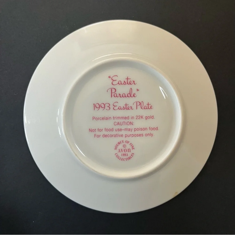 Vintage 22K‎ Gold Trimmed Avon Collectible Easter Porcelain Plates 1991-1996